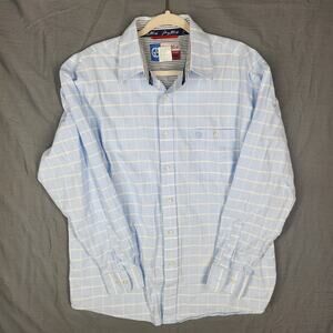 Wrangler George Strait Men Button Up Shirt XL Blue Western Rodeo